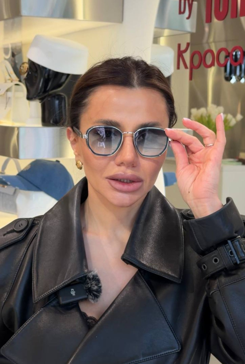Окуляри дерев'яні дужки Сталь/Смарагд