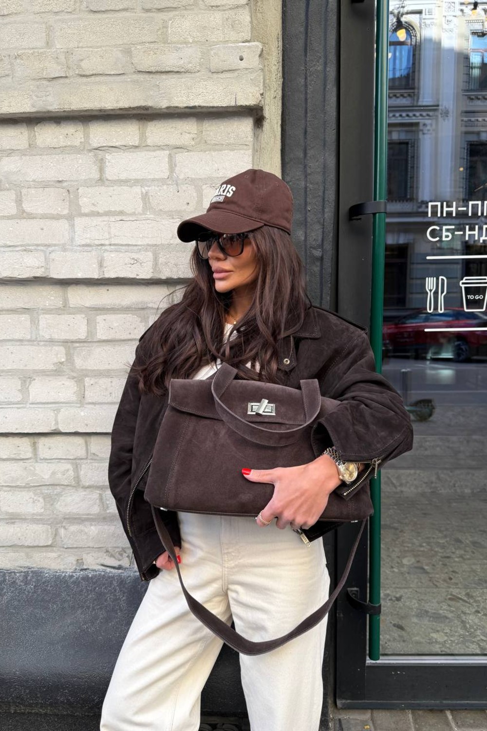 Сумка Келлі Шоколадна (замша)