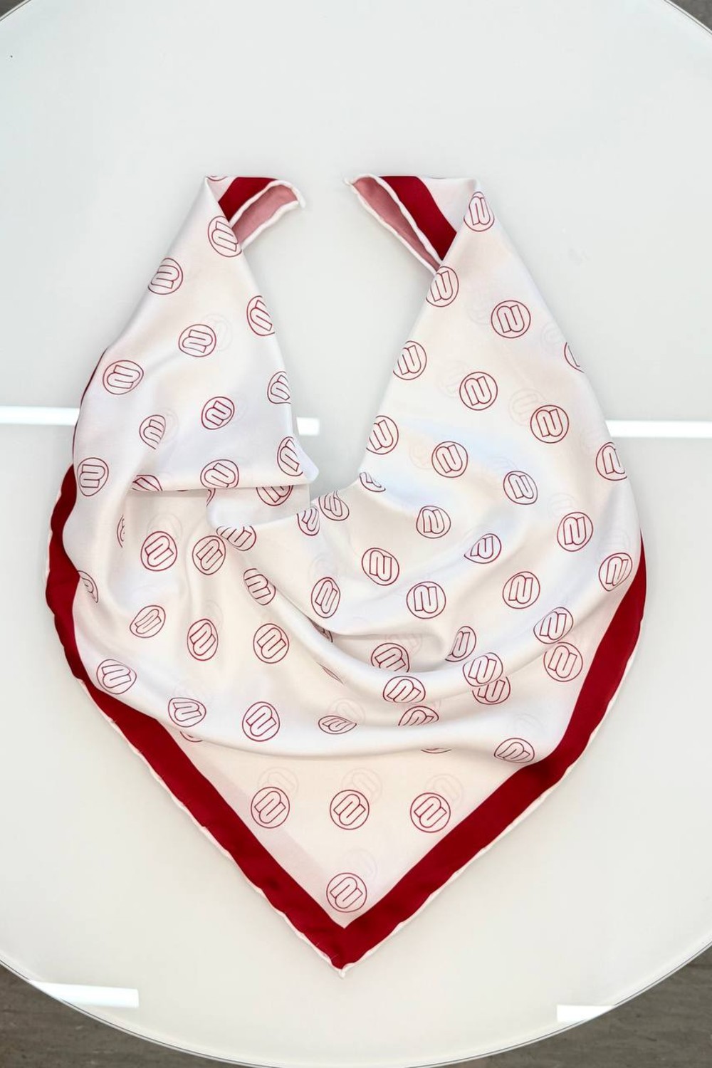 Хустка N лого Білий/Марсала small