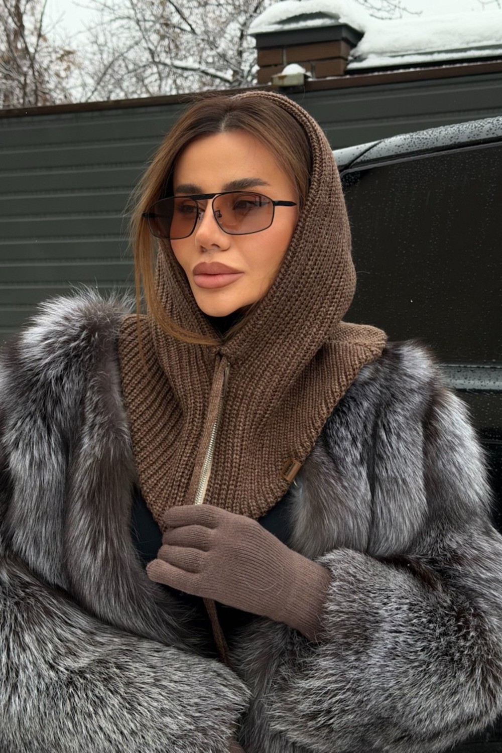 Капор з вовни Багерія NEW Коричнева