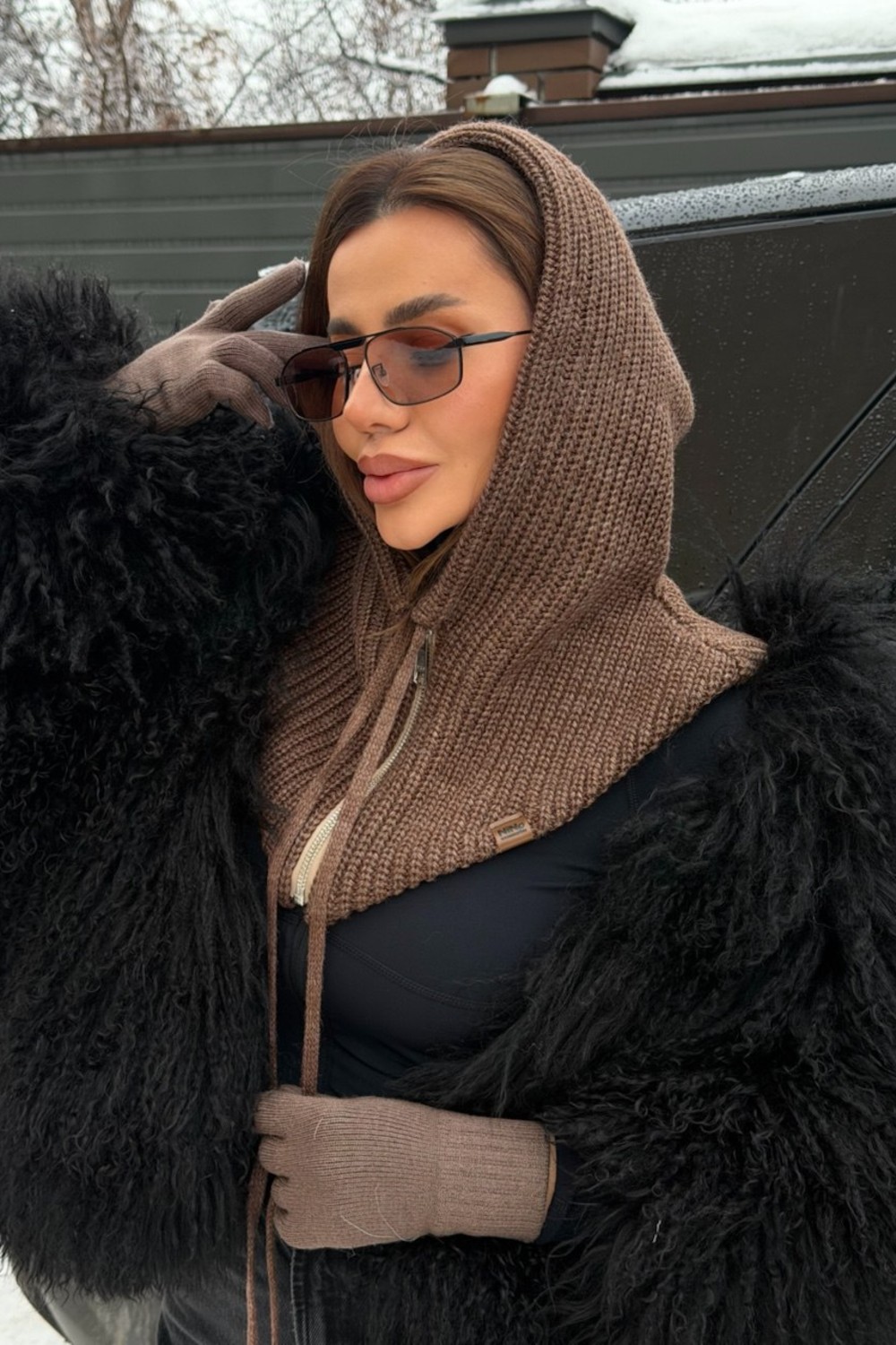 Капор з вовни Багерія NEW Коричнева