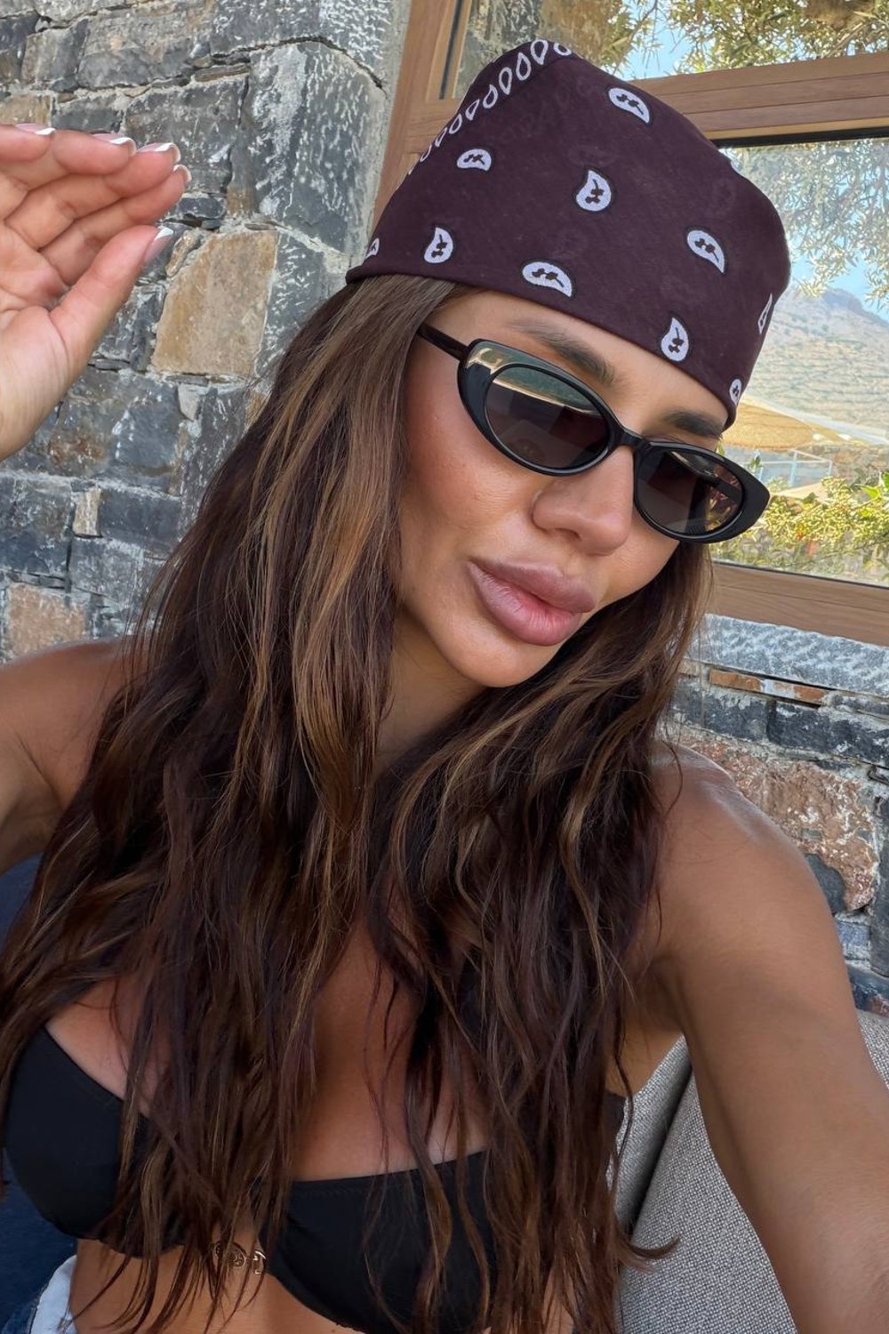Хустка Стріт Шоколад/Білий