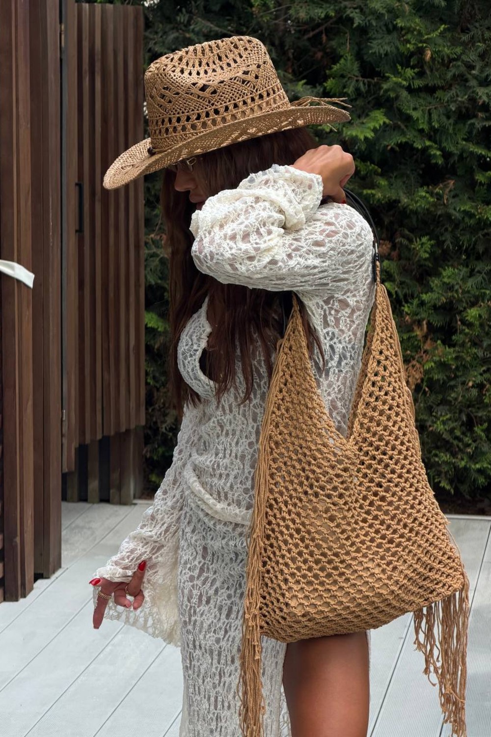 Сумка в'язана Lorena Raffia Т.Беж