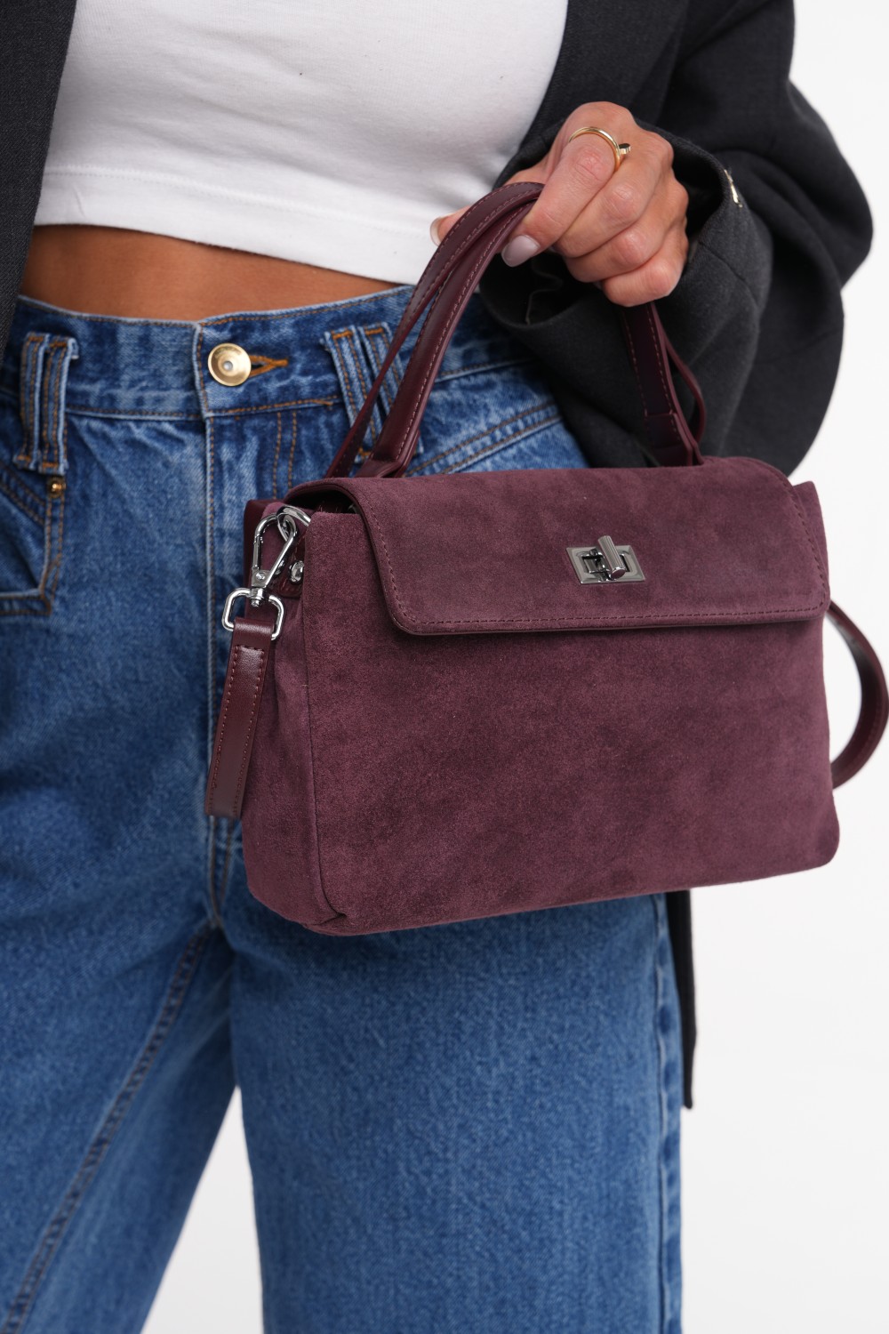 Сумка Елора Бордо (замша)