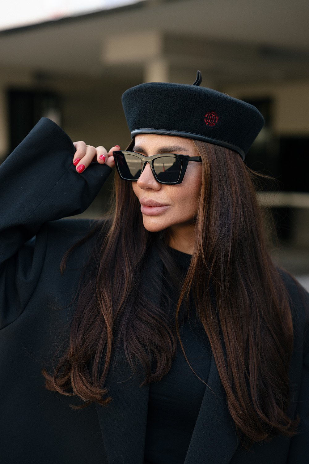 Beret Nino Paris Black and Red